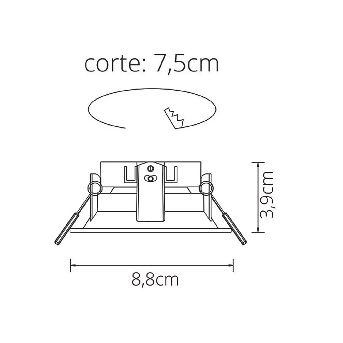 Aro de encastrar ONIRO redondo Alt.3,9xD.8,8cm policarbonato (PC) 2