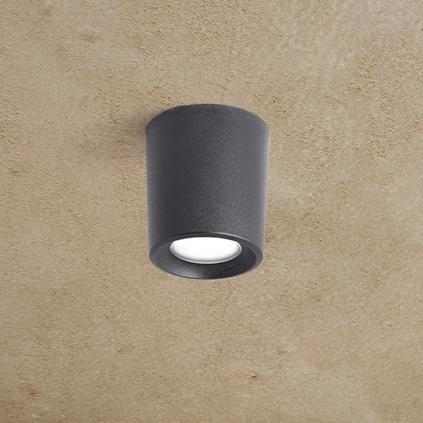 Foco LIVIA 1xGU10 6W botão CCT (2cores) IP55 Alt.10,5xD.9,6cm resina 2
