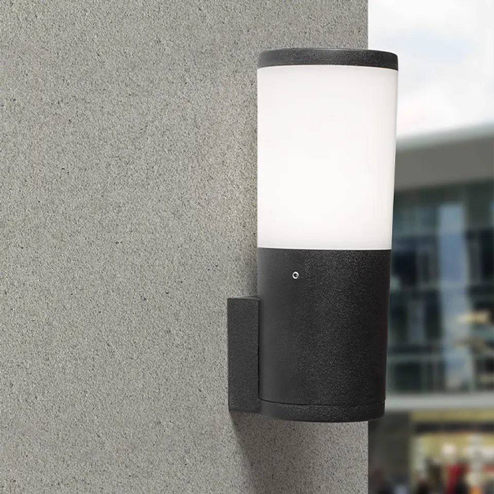 Aplique AMELIA 1xE27 8,5W botão CCT (3cores) IP55 C.10xL.11xAlt.26cm resina 2