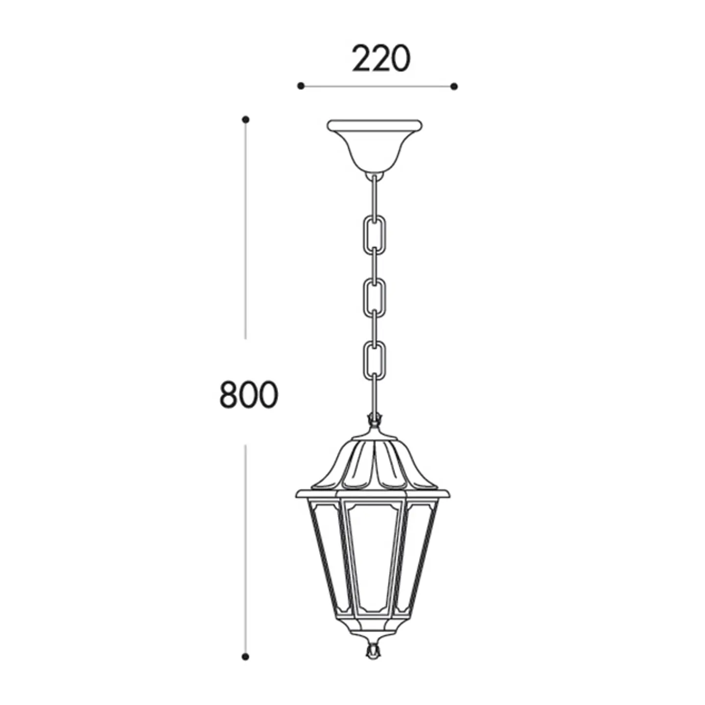 Suspensão ANNA 1xE27 IP55 Alt.80xD.22cm resina 3