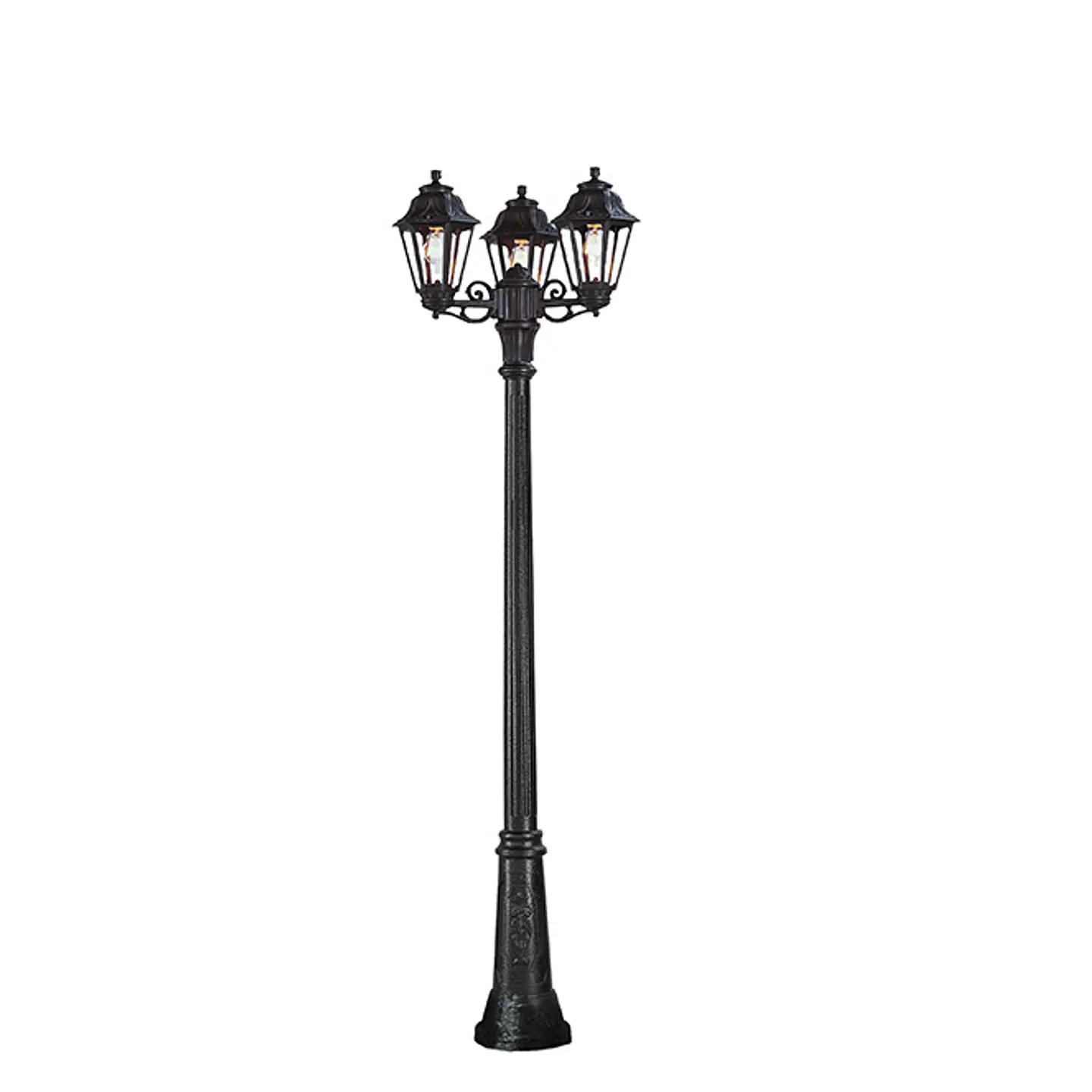 Pilar ANNA 3xE27 8,5W botão CCT (3cores) IP55 Alt.209xD.56cm resina preta 1