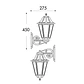 Aplique ANNA 1xE27 IP55 C.22xL.27,5xAlt.45cm resina - Thumbnail 3