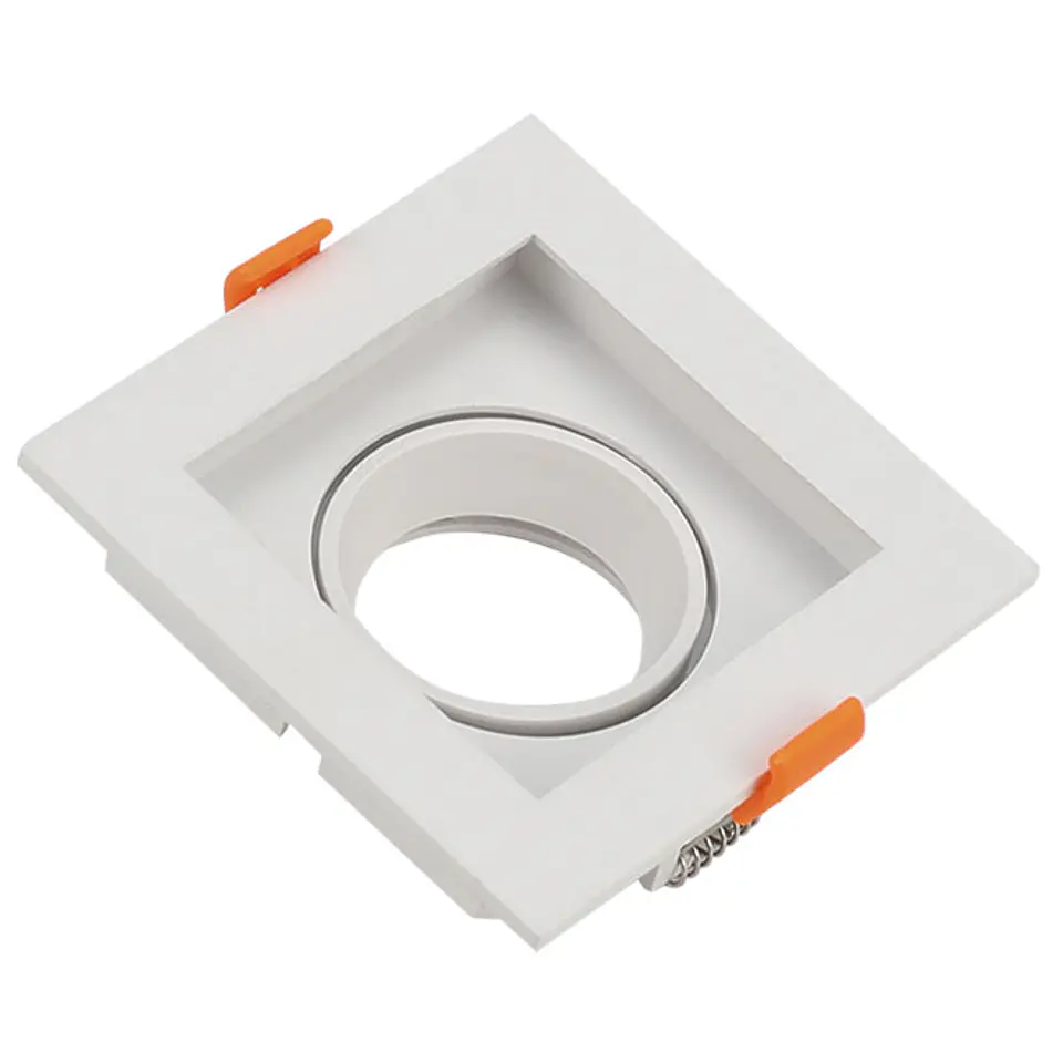 Aro de encastrar HECATE quadrado 1xGU10/GU5.3 (MR16) C.10,2xL10,2xAlt.3,6cm em PC branco 1