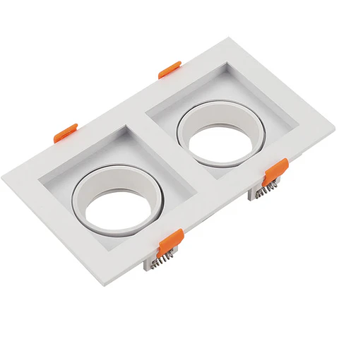 Aro de encastrar HECATE 2xGU10/GU5.3 (MR16) C.18,9xL.10,2xAlt.3,6cm em PC branco