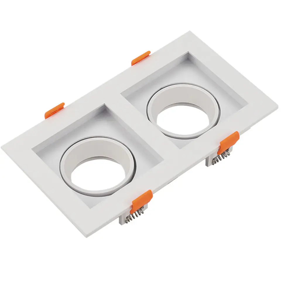 Aro de encastrar HECATE 2xGU10/GU5.3 (MR16) C.18,9xL.10,2xAlt.3,6cm em PC branco 1