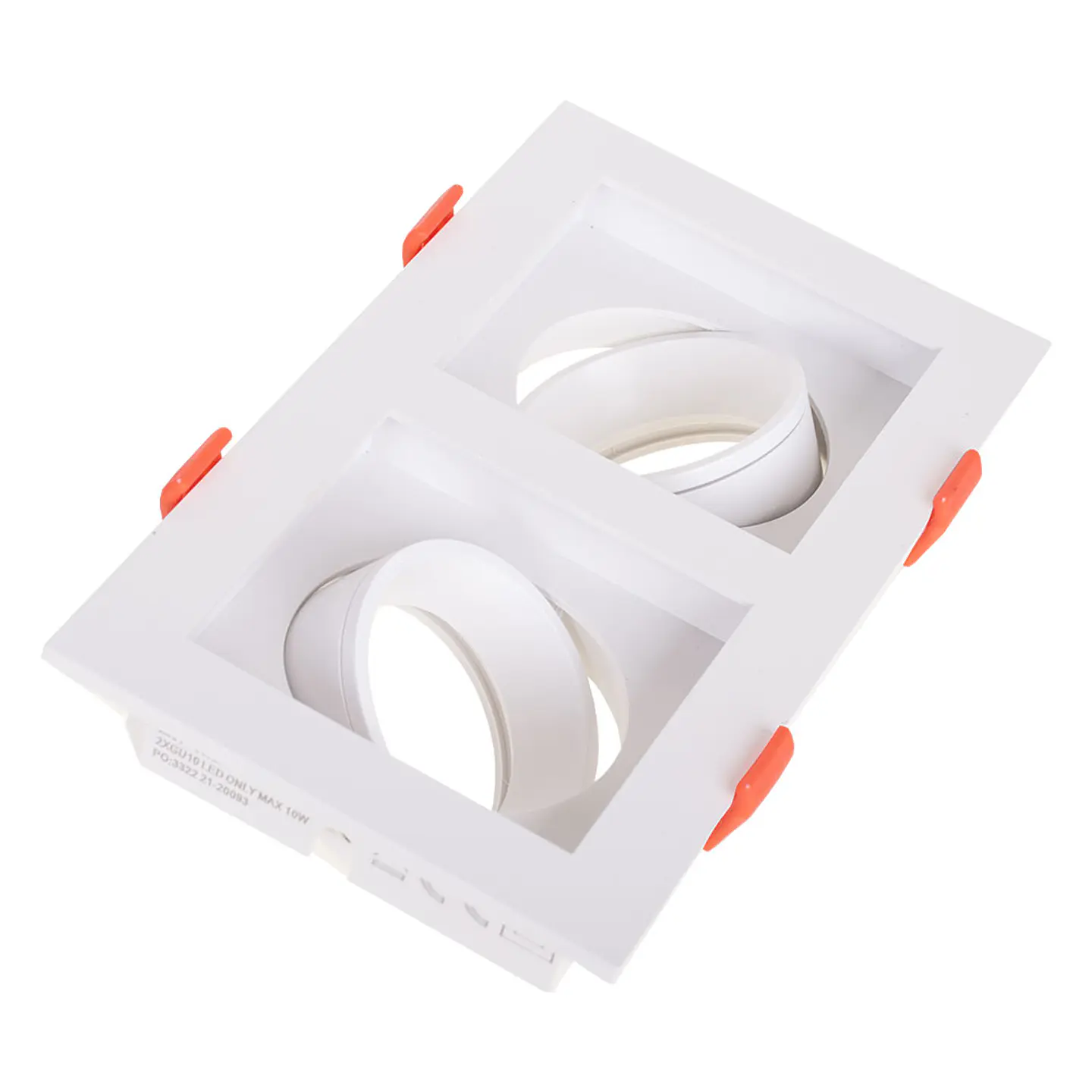 Aro de encastrar HECATE 2xGU10/GU5.3 (MR16) C.18,9xL.10,2xAlt.3,6cm em PC branco 2