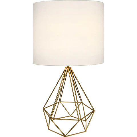 Candeeiro de mesa ABRANTES 1xE27 A.56,5xD.32cm dourado/branco