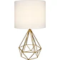 Candeeiro de mesa ABRANTES 1xE27 A.56,5xD.32cm dourado/branco - Thumbnail 1