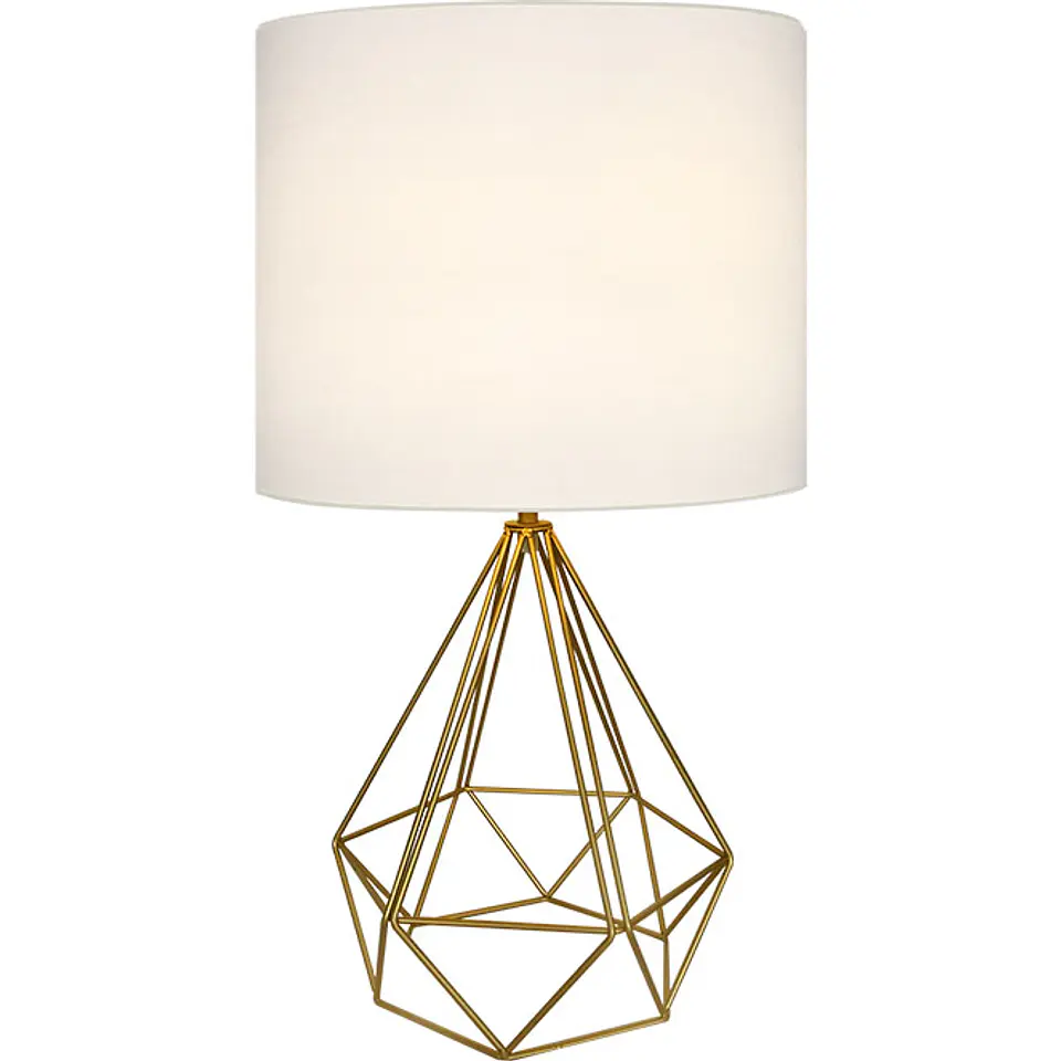 Candeeiro de mesa ABRANTES 1xE27 A.56,5xD.32cm dourado/branco 1