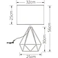 Candeeiro de mesa ABRANTES 1xE27 A.56,5xD.32cm dourado/branco - Thumbnail 2