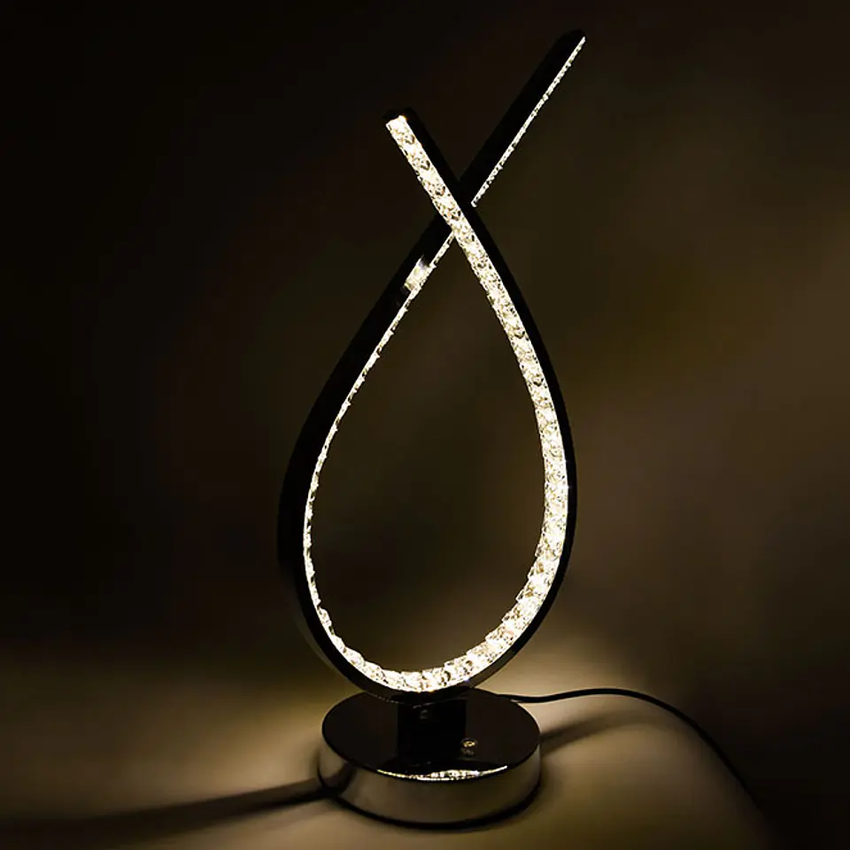 Candeeiro de mesa DRAGON 12W LED 3800lm 4000K Alt.45xD.18cm cromado com cristais 2