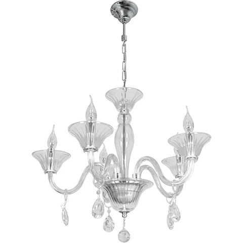 Candeeiro de tecto ROSALINA 5xE14 Alt.Reg.xD.60cm transparente