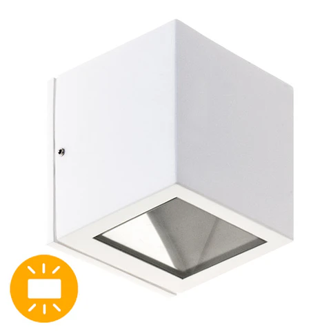 Aplique CAVALUM IP54 1xG9 C.9xL.9xAlt.9,5cm alumínio+vidro