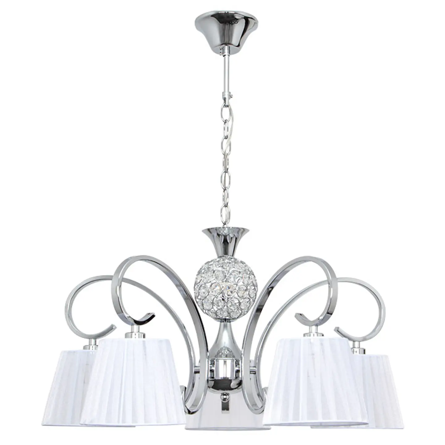 Candeeiro de tecto PANAMA 5xE14 Alt.Reg.xD.60cm cromado/branco 1