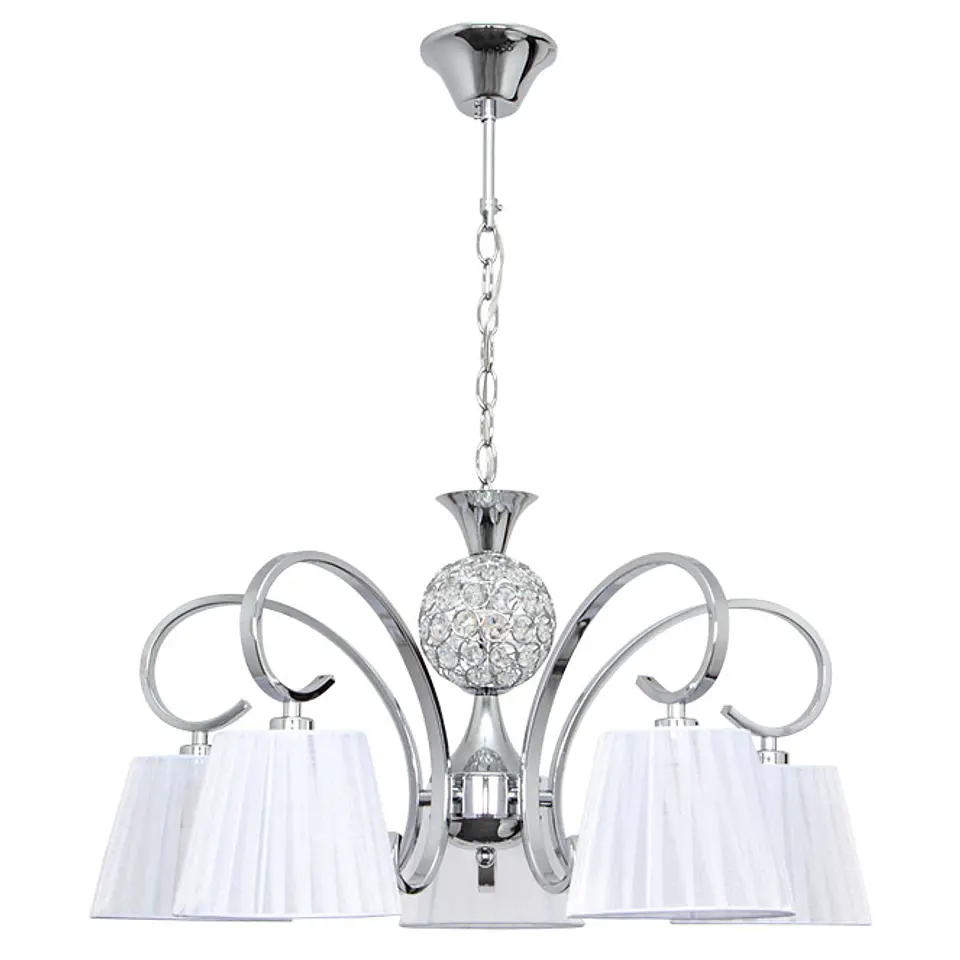 Candeeiro de tecto PANAMA 5xE14 Alt.Reg.xD.60cm cromado/branco 1