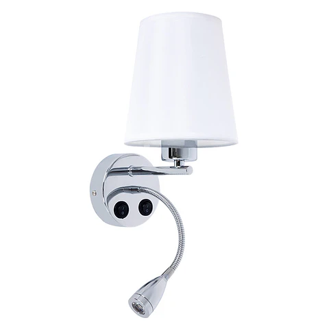 Aplique IDEA 1x3W LED+1x40WE27 240lm 4000K C.14xL.16,5xAlt.26cm branco/cromado