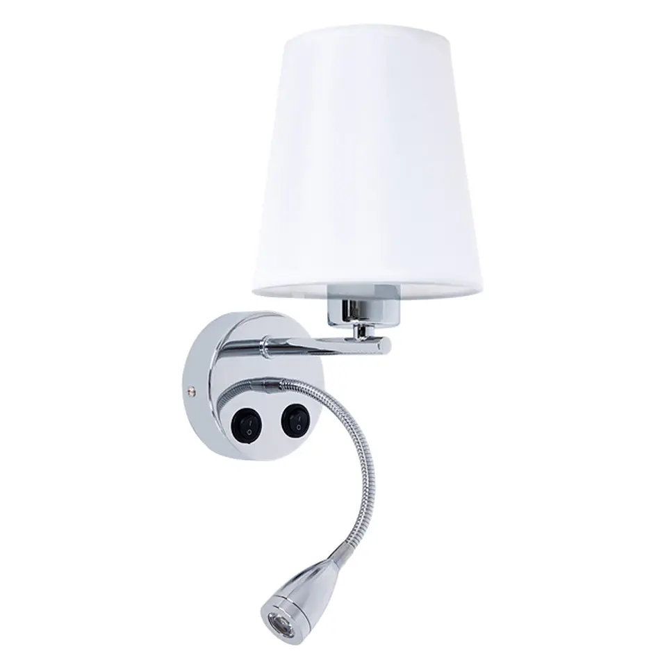 Aplique IDEA 1x3W LED+1x40WE27 240lm 4000K C.14xL.16,5xAlt.26cm branco/cromado 1