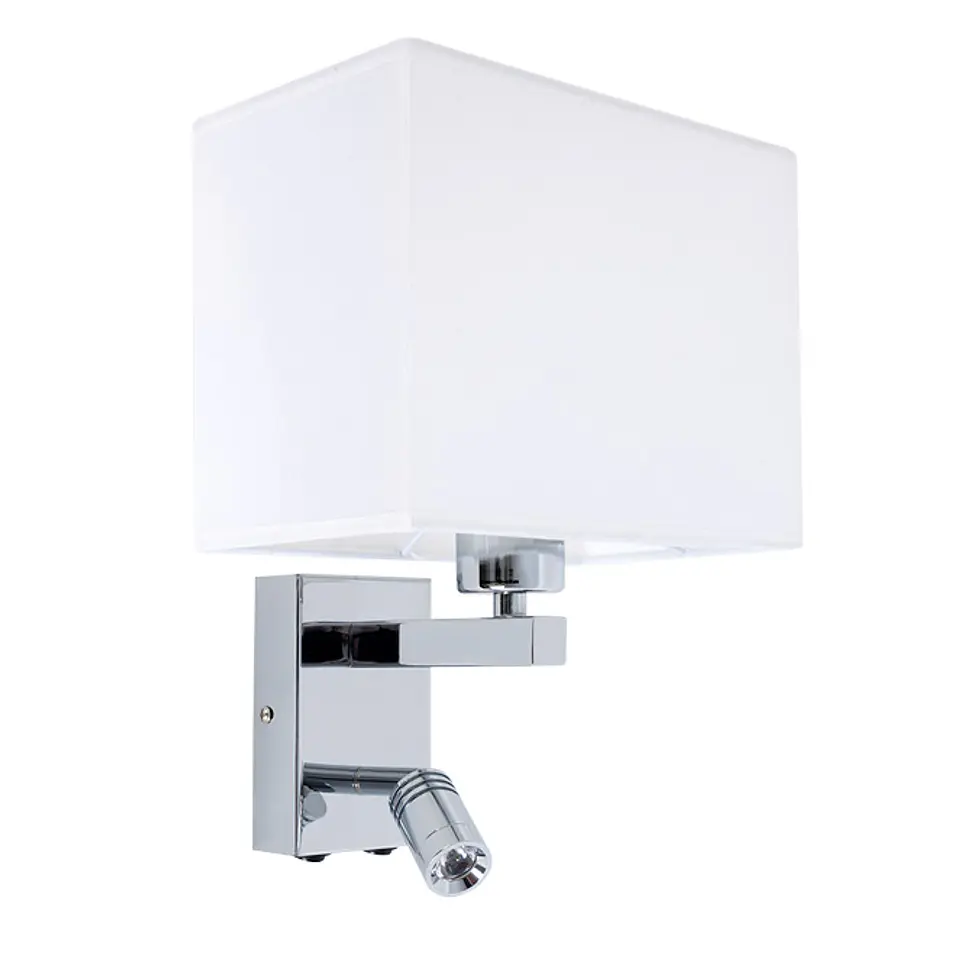 Aplique PARADIGMA 1x3W LED+1x40WE27 240lm 4000K C.23xL.18,5xAlt.32cm branco/cromado 1