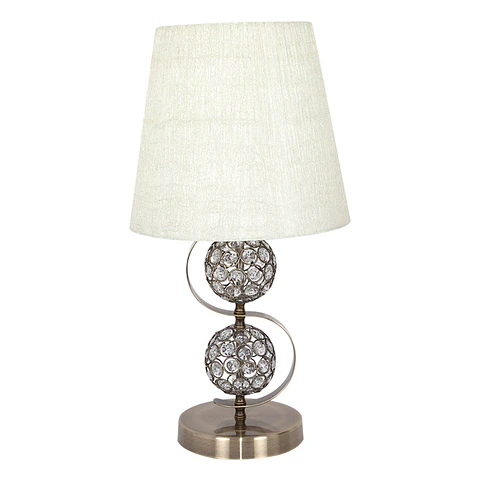 Candeeiro de mesa HONDURAS 1xE14 Alt.50xD.25cm bege/oxidado