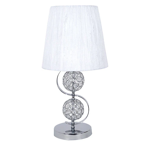 Candeeiro de mesa HONDURAS 1xE14 Alt.50xD.25cm branco/cromado