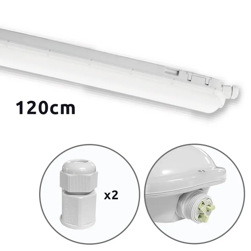 Régua LAZURITA 48W LED 120cm 4400lm 6400K IP65 branca 1