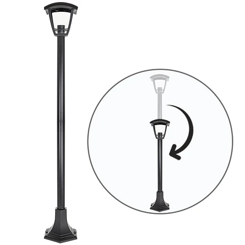 Pilar ZOIO grande IP44 1xE27 C.17xL.17xAlt.Reg.cm preto