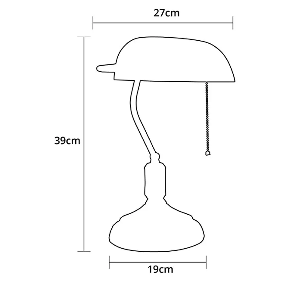 Candeeiro de mesa BANCARIO 1xE27 C.27xL.19xAlt.39cm oxidado/verde 3