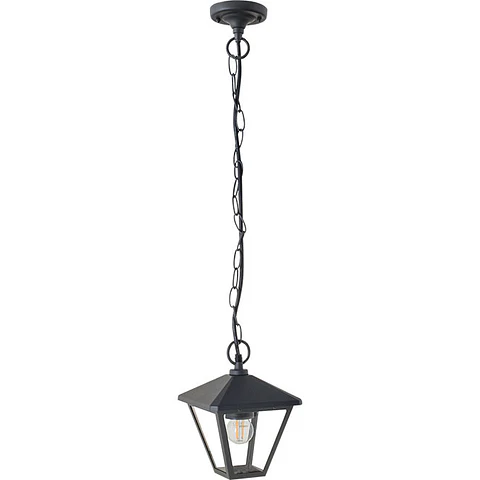 Suspensão DORNELA IP44 1xE27 C.16xL.16xAlt.Reg.cm alumínio+vidro, cor antracite