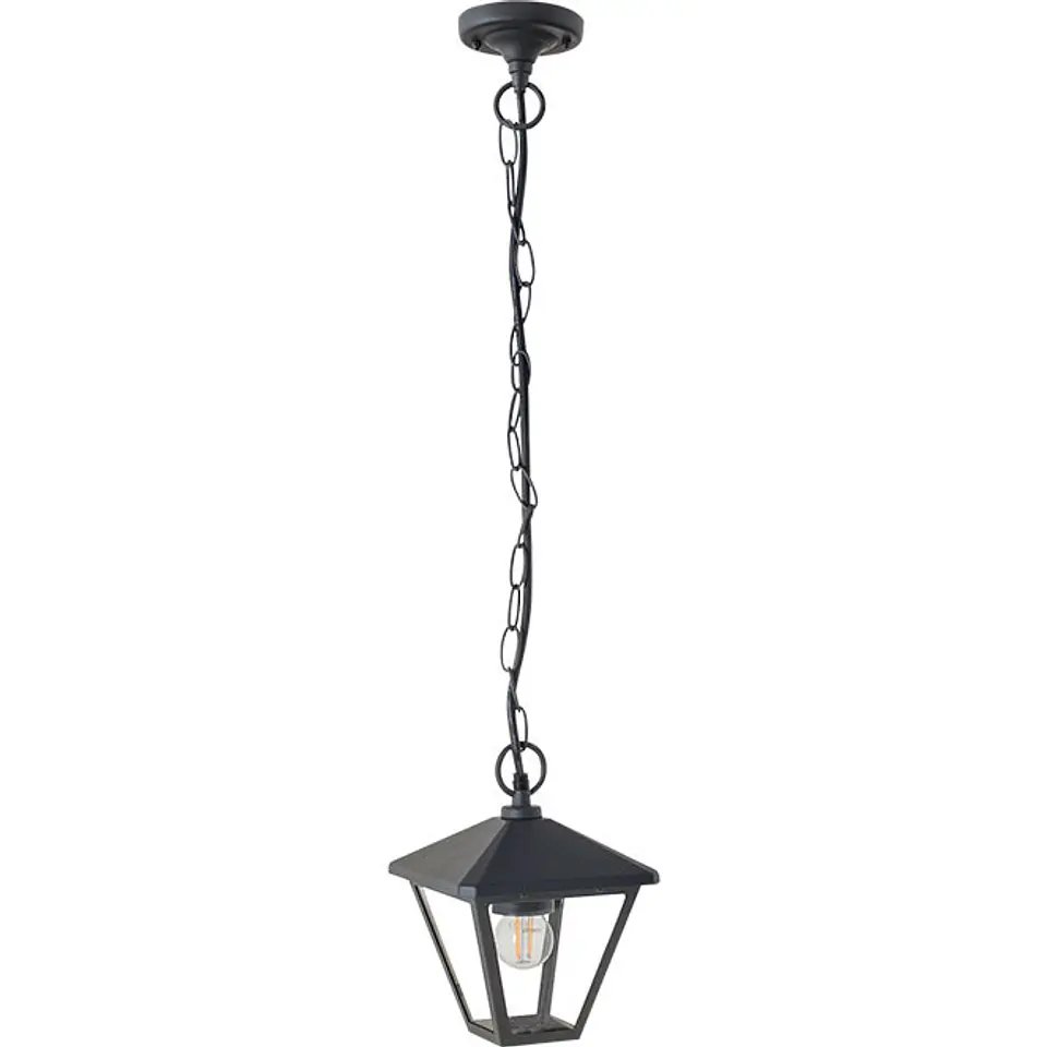 Suspensão DORNELA IP44 1xE27 C.16xL.16xAlt.Reg.cm alumínio+vidro, cor antracite 1