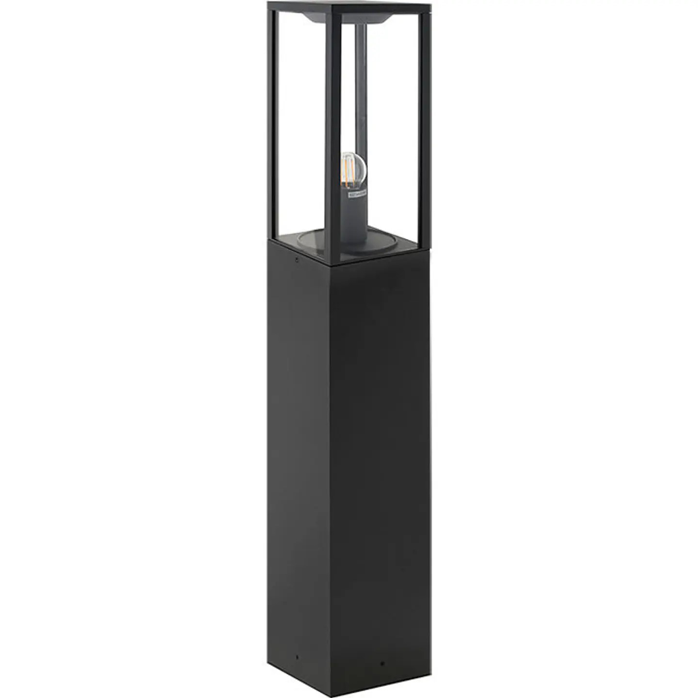 Pilar NOZELO grande IP44 1xE27 C.14xL.14xAlt.80cm alumínio+vidro antracite 1