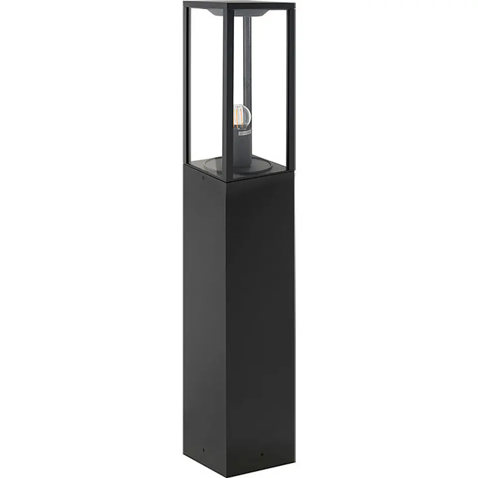 Pilar NOZELO grande IP44 1xE27 C.14xL.14xAlt.80cm alumínio+vidro antracite 1