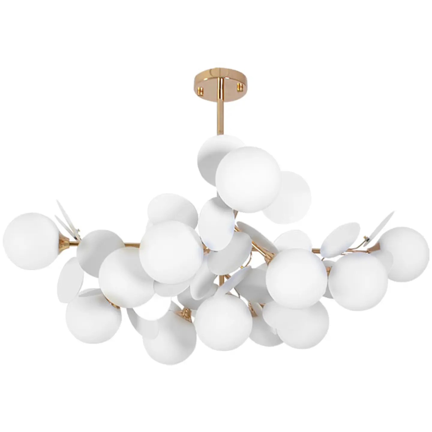Candeeiro de tecto AKIRA 13xG9 Alt.62xD.93cm dourado/branco 1