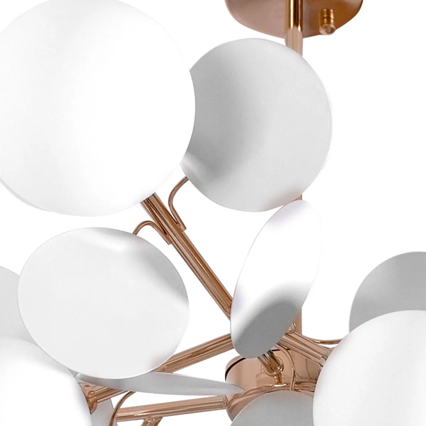 Candeeiro de tecto AKIRA 13xG9 Alt.62xD.93cm dourado/branco 3