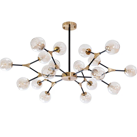 Candeeiro de tecto ANYA 18xG9 Alt.60xD.107cm preto/cor bronze
