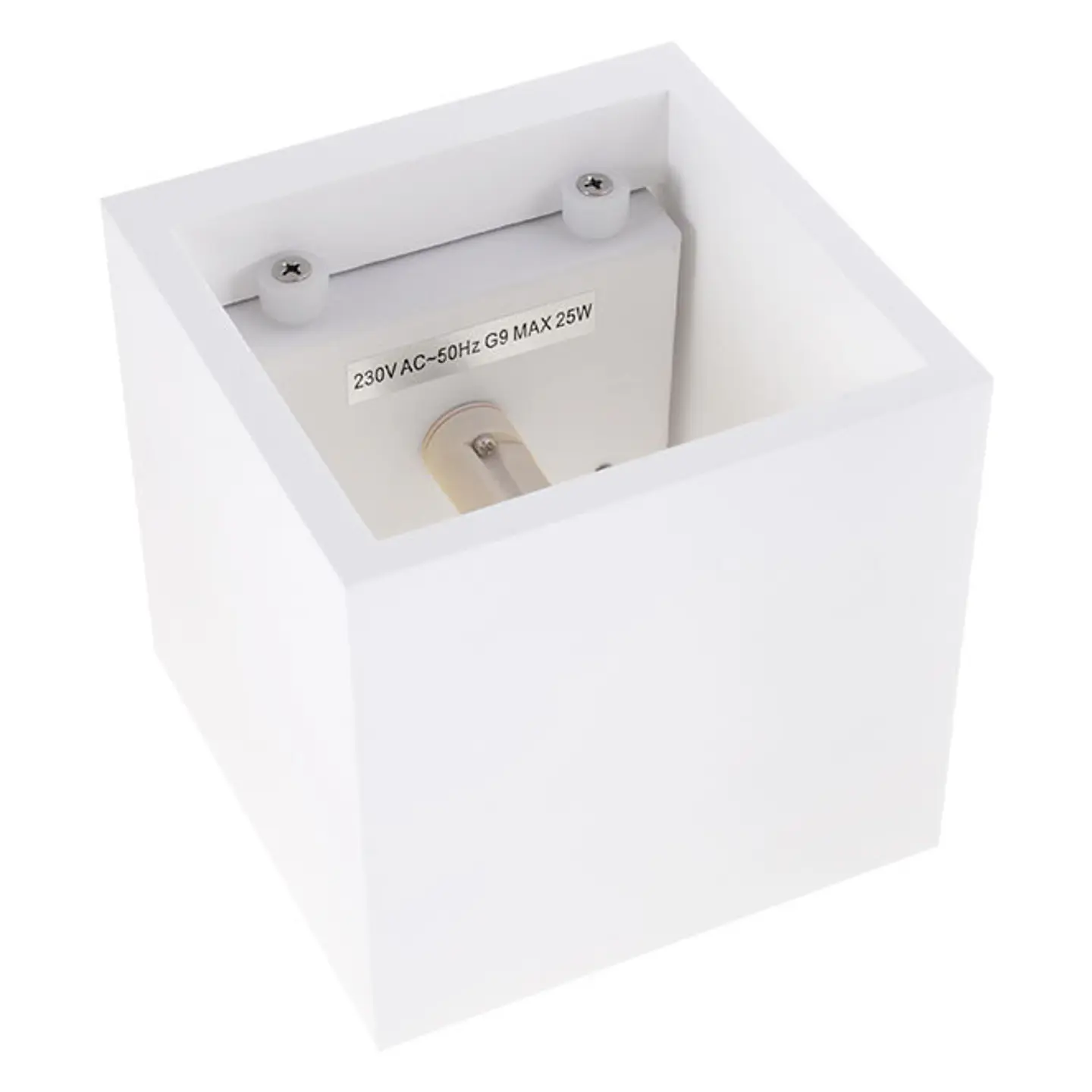 Aplique EDA 1xG9 C.11,5xL.11,5xAlt.11,5cm em gesso branco 2