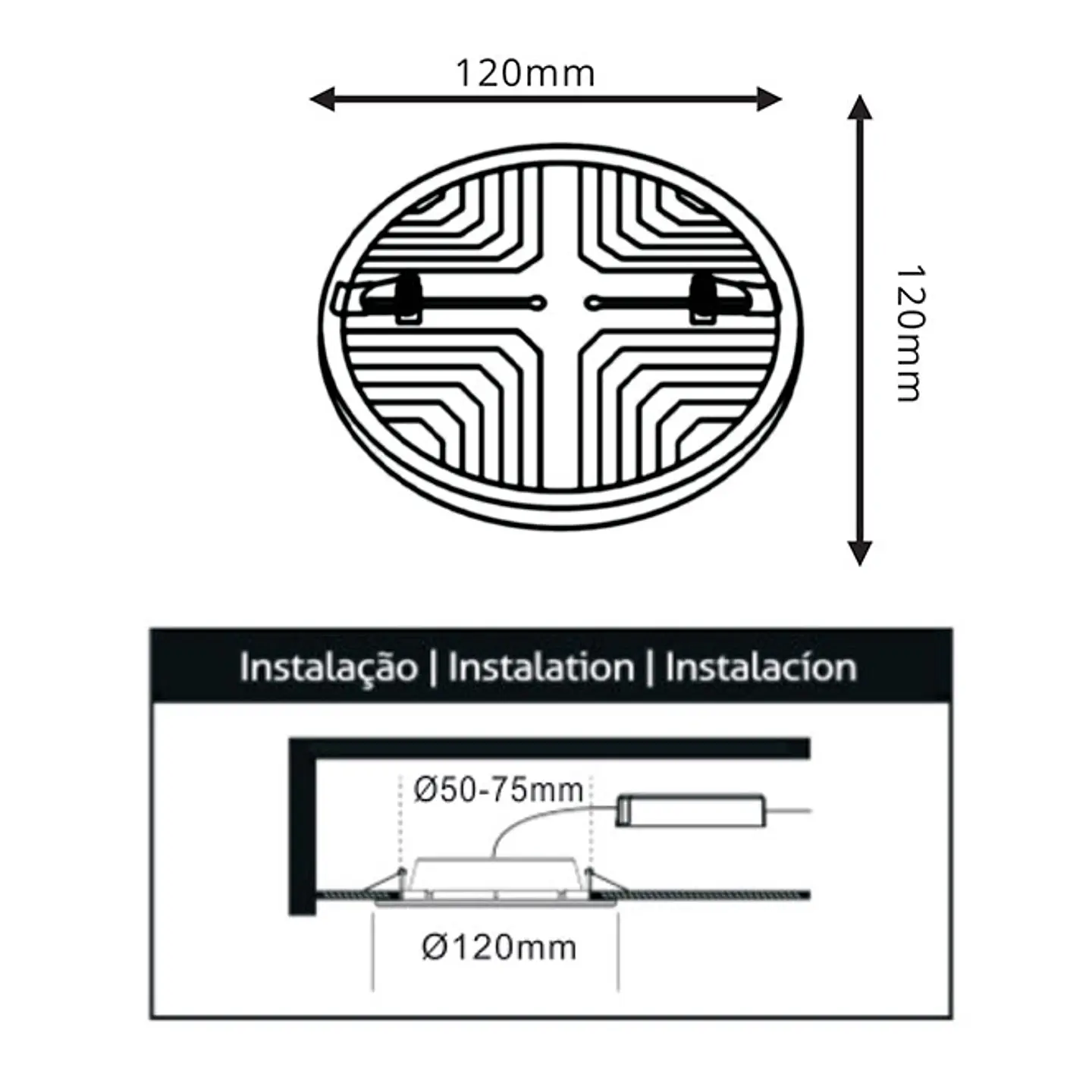 Foco de encastrar LIRA redondo 1x18W LED 1620lm 4000K 120° Alt.1,5xD.12cm branco 3