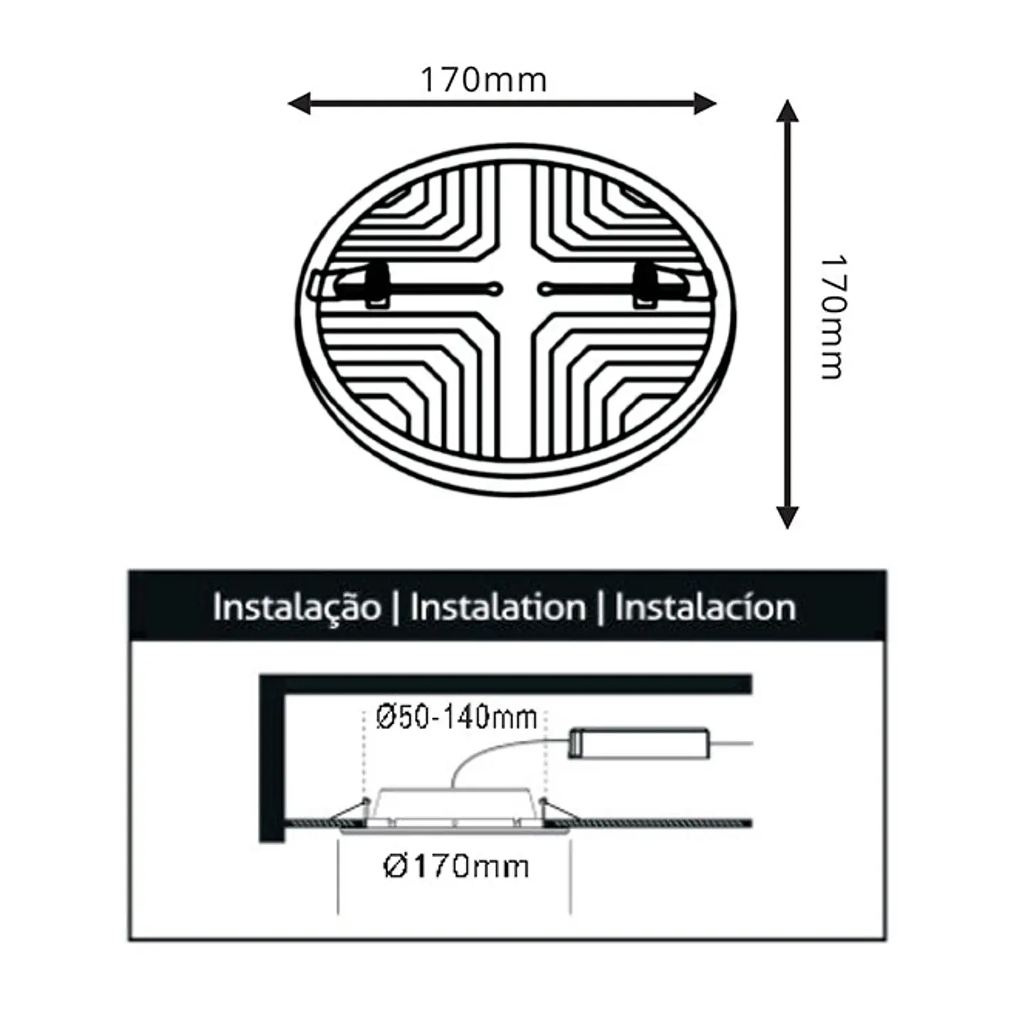 Foco de encastrar LIRA redondo 1x24W LED 2160lm 4000K 120° Alt.1,5xD.17cm branco 3