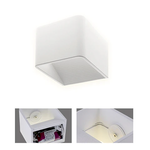 Aplique EDNA 1x6W LED 423lm 3000K C.10xL.10xAlt.8cm cor areia