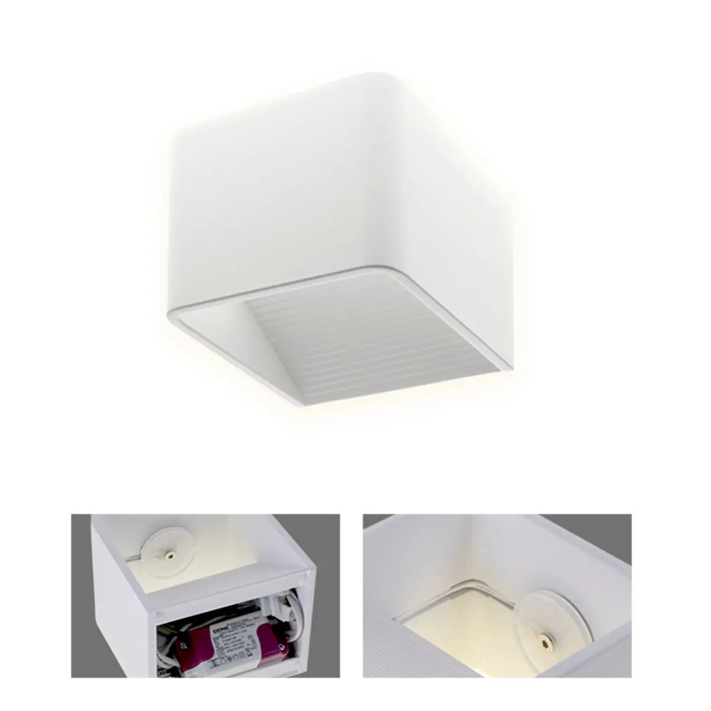 Aplique EDNA 1x6W LED 423lm 3000K C.10xL.10xAlt.8cm cor areia 1
