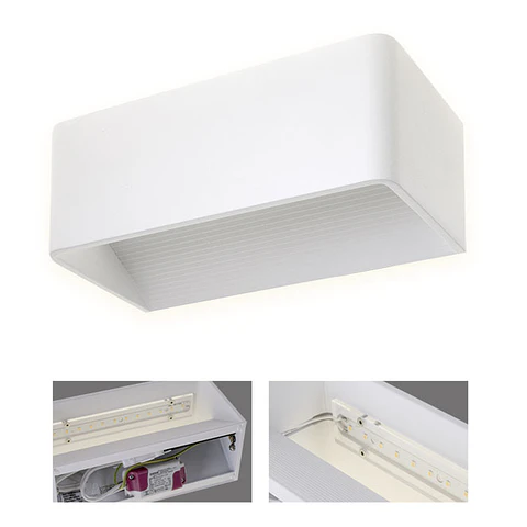 Aplique EDNA 1x6W LED 520lm 3000K C.20xL.10xAlt.8cm cor areia