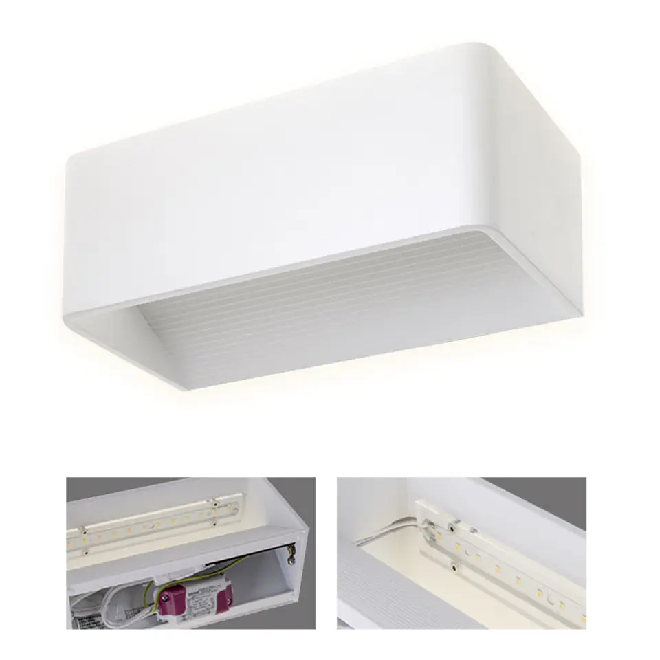 Aplique EDNA 1x6W LED 520lm 3000K C.20xL.10xAlt.8cm cor areia 1