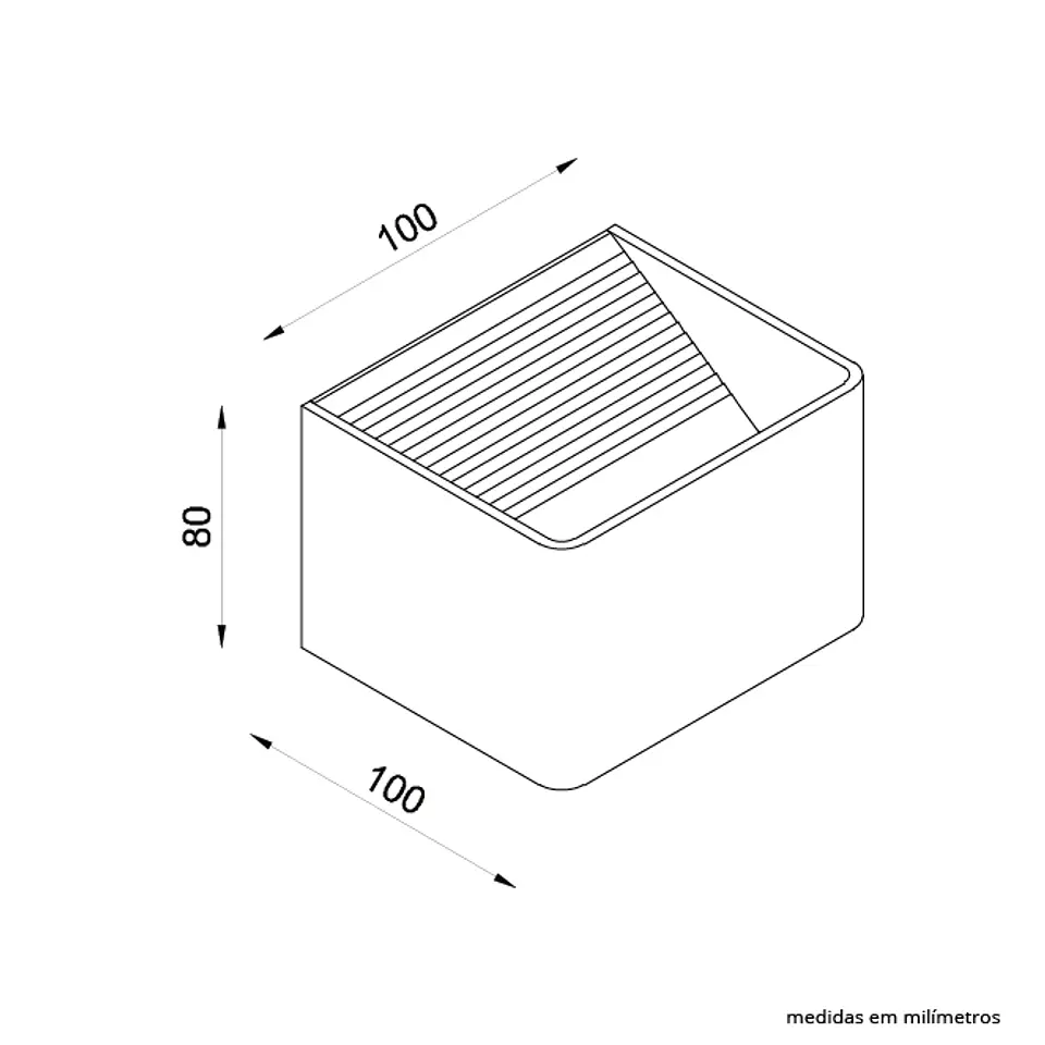 Aplique EDNA 1x6W LED 423lm 3000K C.10xL.10xAlt.8cm cor areia 2