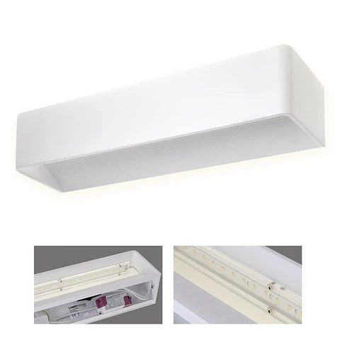 Aplique EDNA 1x12W LED 1032lm 3000K C.36,5xL.10xAlt.8cm cor areia