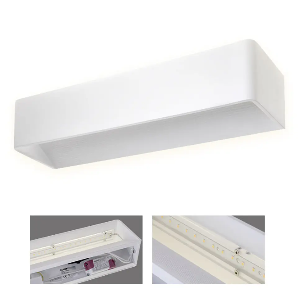 Aplique EDNA 1x12W LED 1032lm 3000K C.36,5xL.10xAlt.8cm cor areia 1