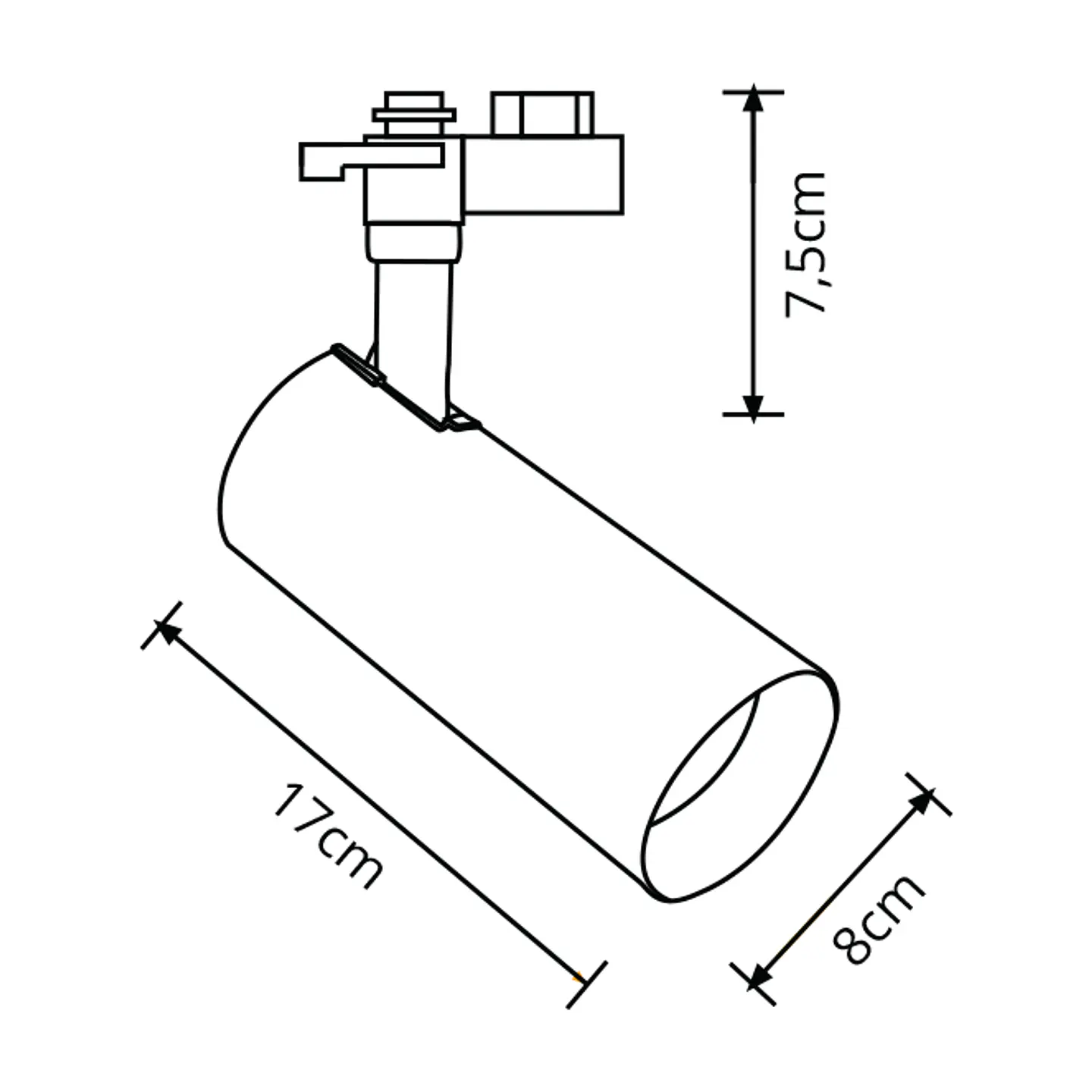 Foco para calha ARGOS (2 condutores) 30W LED 2700K C.7,5xL.8xAlt.23cm branco 2