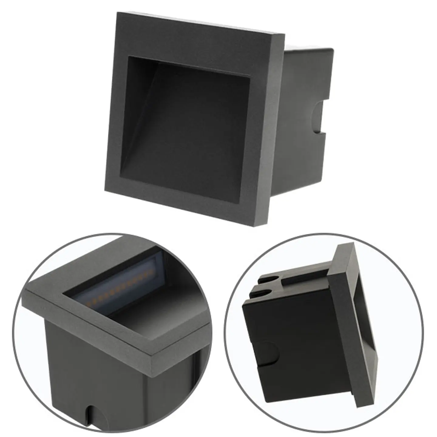 Aplique de encastrar MUSTANG IP54 1x3W LED 105lm 3000K C.9xL.1xAlt.9cm antracite 1