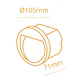Aplique de encastrar MUSTANG redondo IP54 1x3W LED 105lm 3000K L.7xD.10,5cm antracite - Thumbnail 2