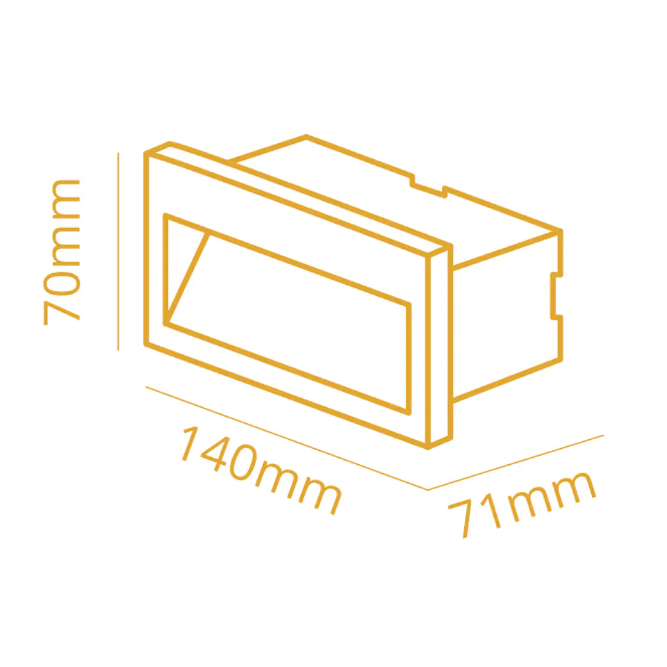 Aplique de encastrar MUSTANG rectangular IP54 1x3W LED 50lm 3000K C.14xL.7xAlt.7cm antracite 2