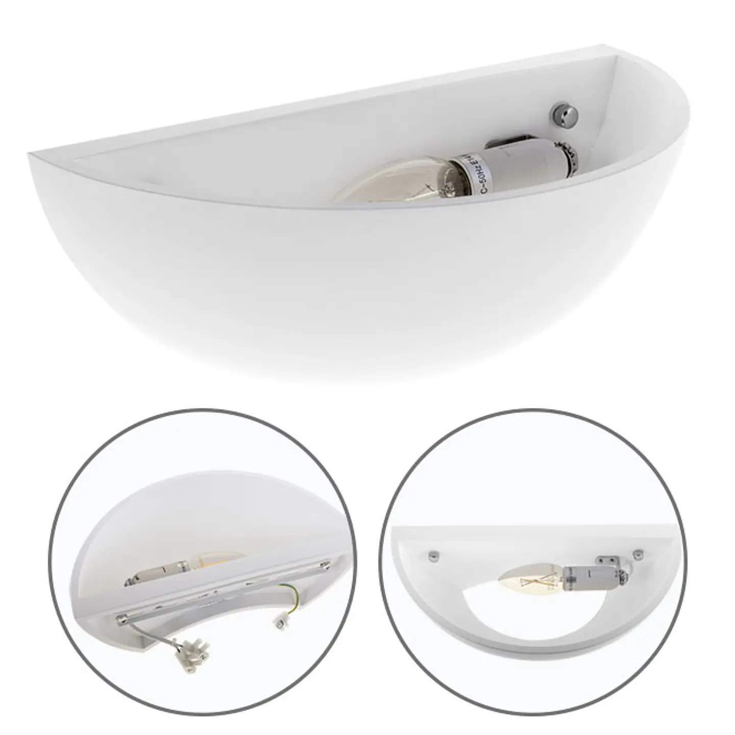 Aplique ELINE 1xE14 C.30xL.15xAlt.10cm em gesso branco 1