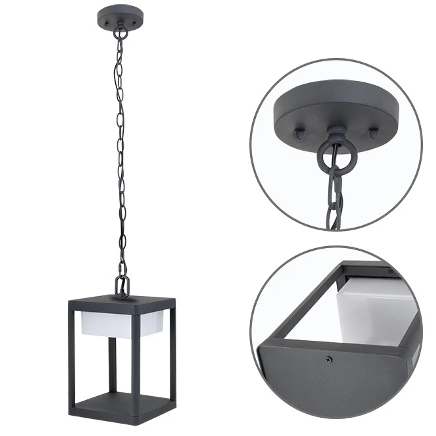Suspensão COUSTEAU IP44 1x9W LED 900lm 4000K C.18xL.18xAlt.Reg.cm cinzento 1